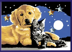 Ravensburger Creart Schilderen op nummer hond en  poes glitter