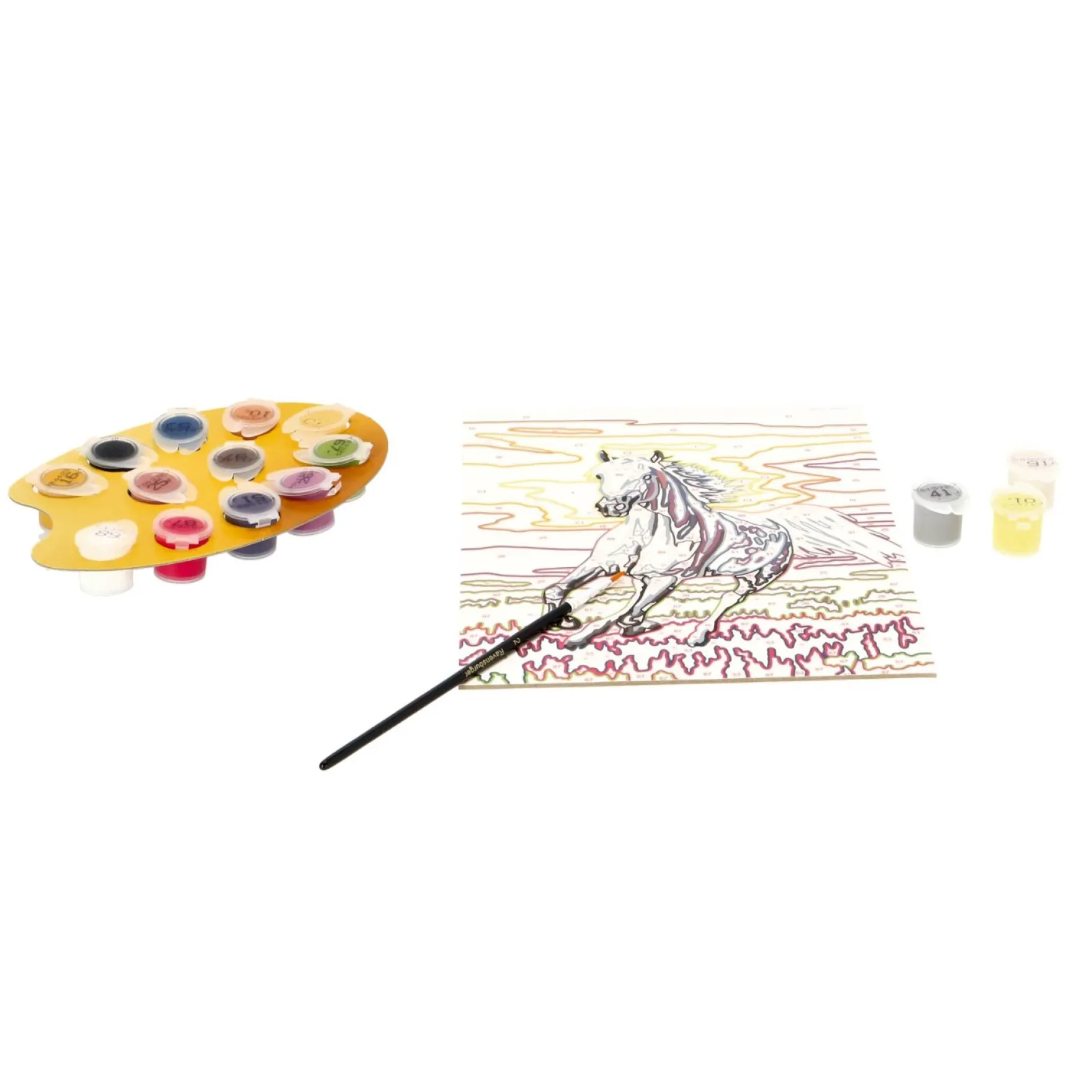 Ravensburger Creart schilderen op nummer paard bij zonsondergang