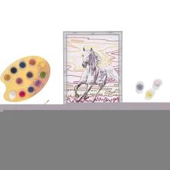 Ravensburger Creart schilderen op nummer paard bij zonsondergang