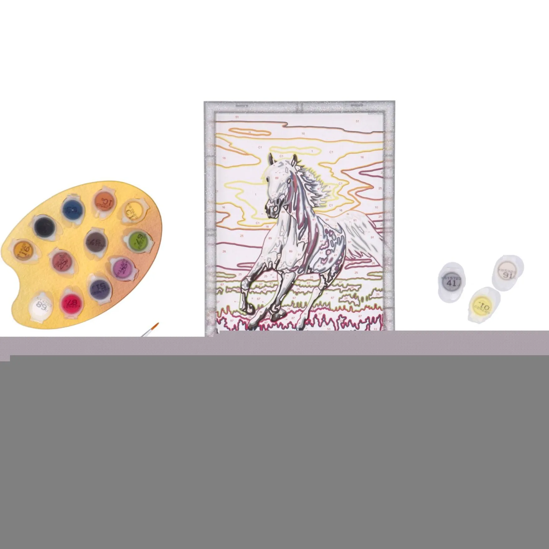 Ravensburger Creart schilderen op nummer paard bij zonsondergang