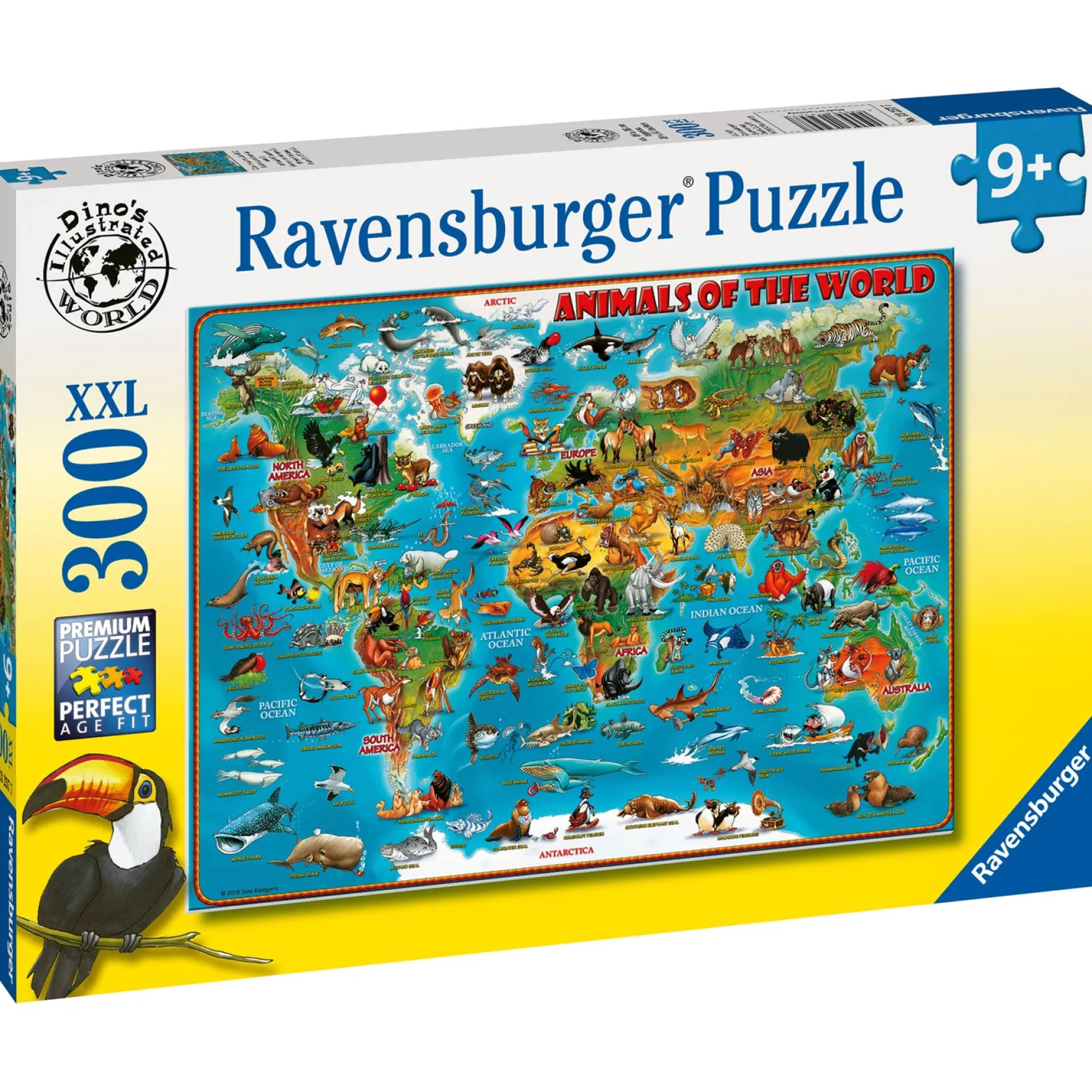 Ravensburger puzzel Dieren Over De Wereld 300 Stukjes