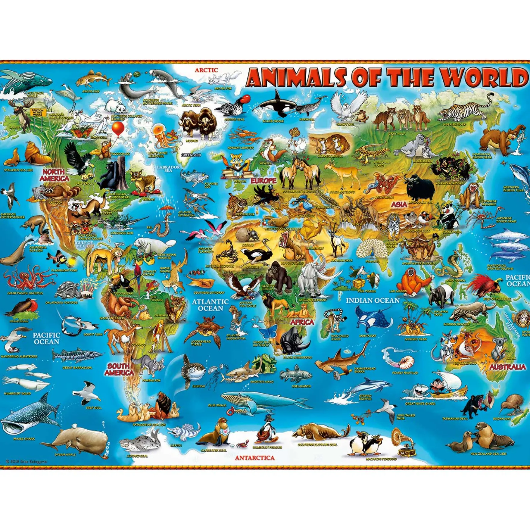 Ravensburger puzzel Dieren Over De Wereld 300 Stukjes