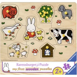 Ravensburger puzzel Hout Nijntje Op De Boerderij  8 Stukjes