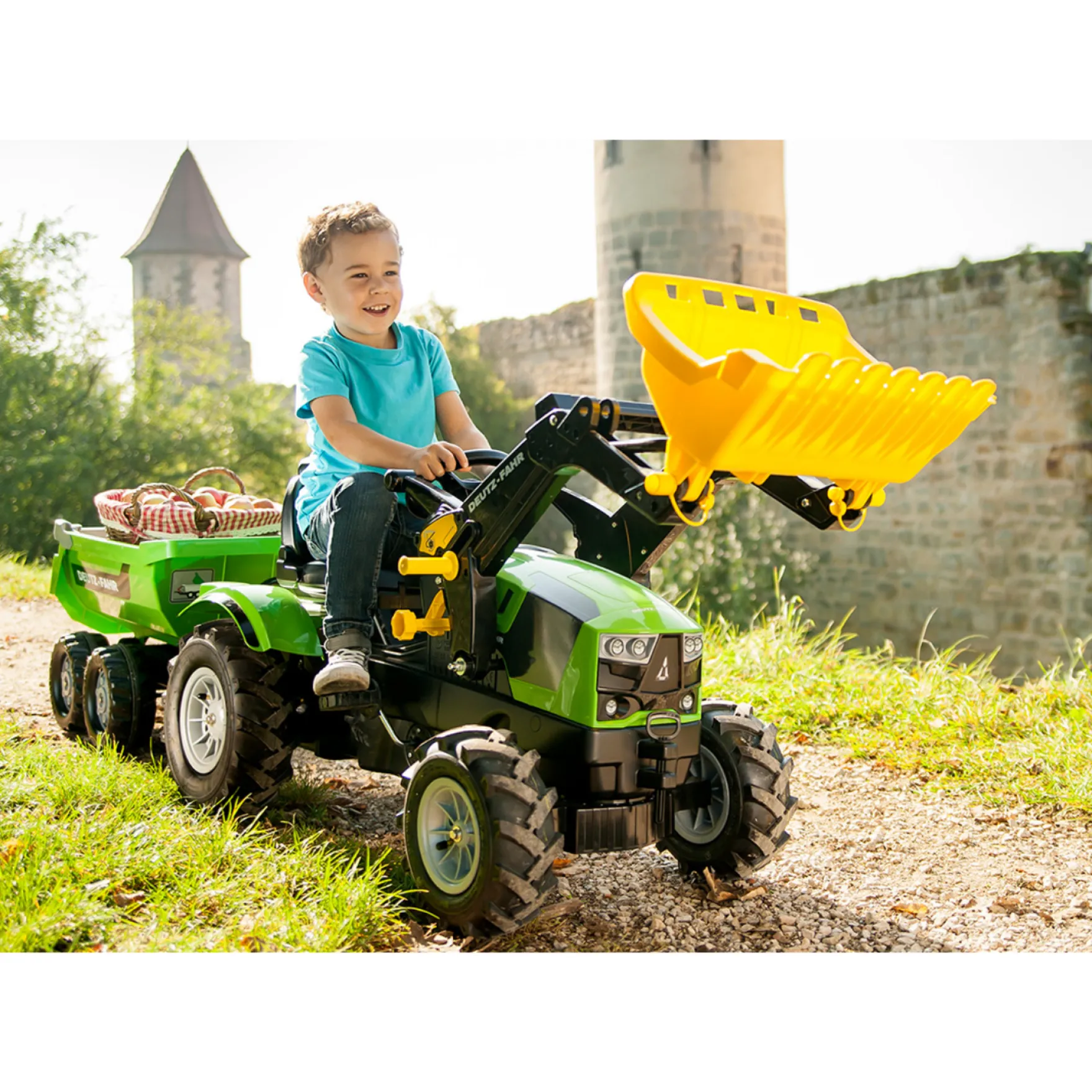 Rolly Toys Traptractor Deutz Met Frontlader En Luchtbanden 5125