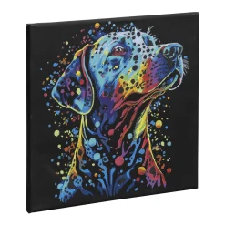 Schilderen op Nummer Luxe Zwart Canvas Hond 30x30