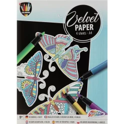 Schilderen op velvet 4 sheets 4 assorti