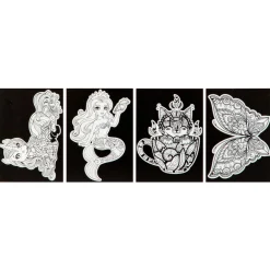 Schilderen op velvet 4 sheets 4 assorti