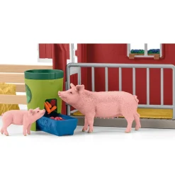 Schleich 42606 rode schuur met dieren en acc