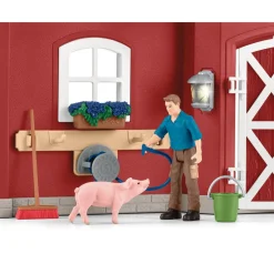 Schleich 42606 rode schuur met dieren en acc