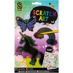 Scratch art met kleuren 7 delig 2 assorti