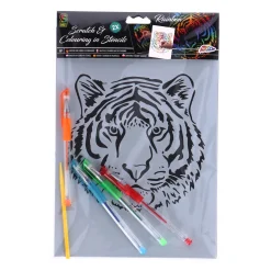 Scratch En Colour 2 in 1 7-Delig Asst. (2 Kras Vellen, Kraspen + 4 Gelpennen)