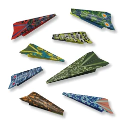 SES papieren vliegtuigjes lanceren