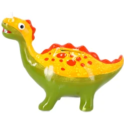 Spaarpot aardewerk dino groen/rood 22x17cm