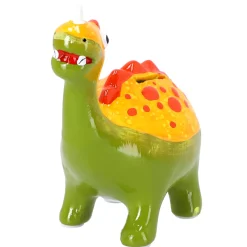 Spaarpot aardewerk dino groen/rood 22x17cm