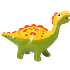 Spaarpot aardewerk dino groen/rood 22x17cm