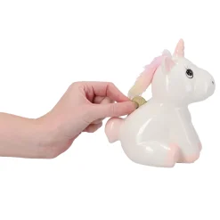 Spaarpot aardewerk eenhoorn 15x17cm