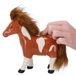 Spaarpot aardewerk paard 18x18cm