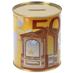 Spaarpot met eurobiljet assorti 10X10X12 cm