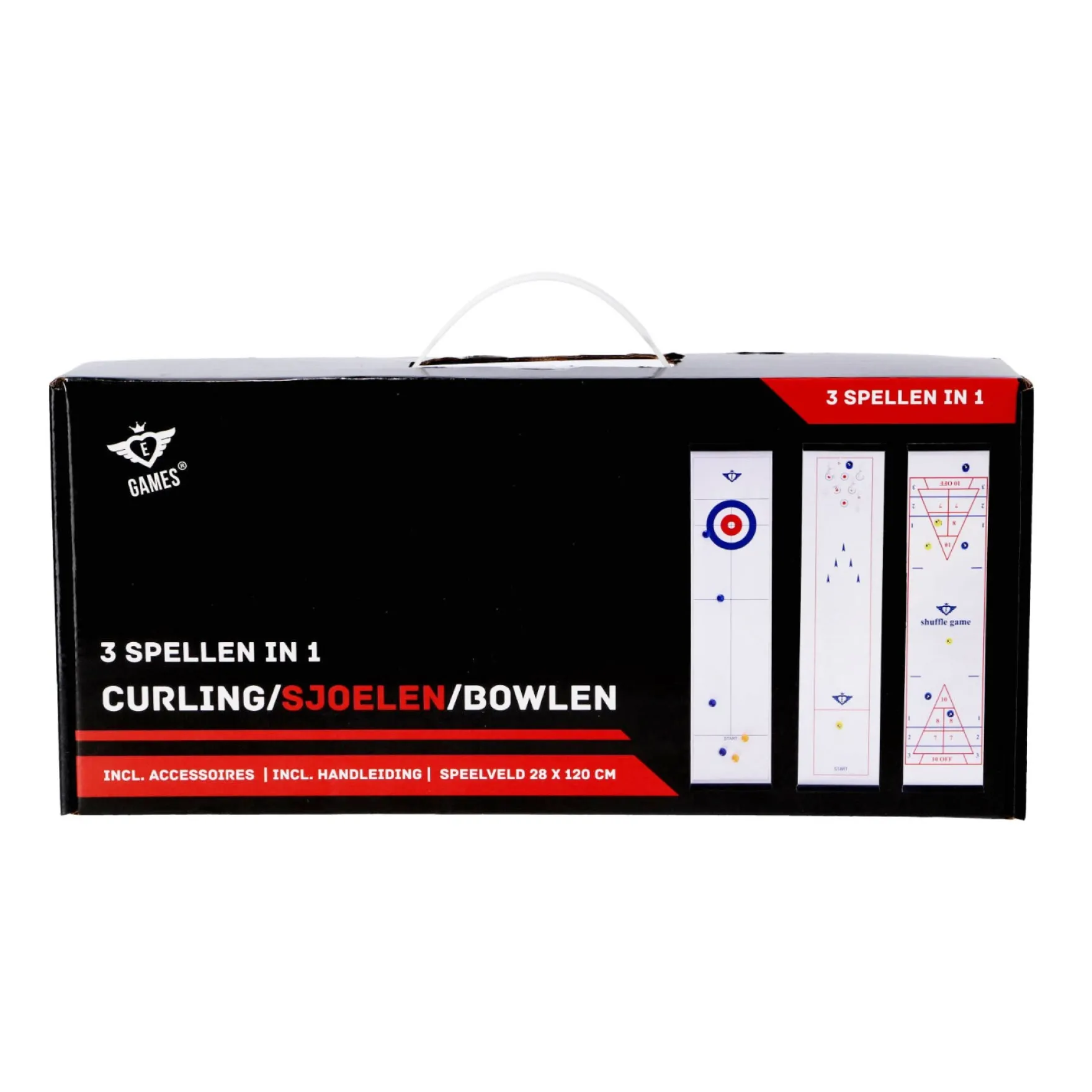 Spel curling, sjoelen en bowlen set 3 in 1