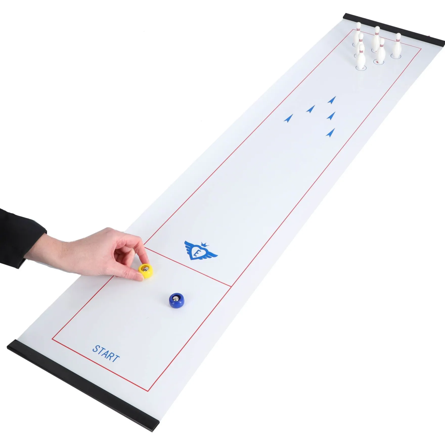 Spel curling, sjoelen en bowlen set 3 in 1