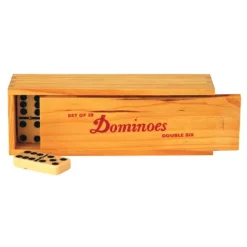 Spel Domino Hout Dubbel 6 In Kist