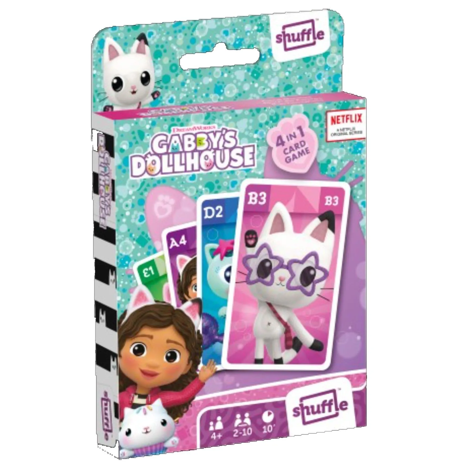 Spel Shuffle 4 In 1 Gabby Dollhouse - Kaartspel