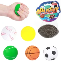 Squeezy sportbal 6 cm 6 assorti