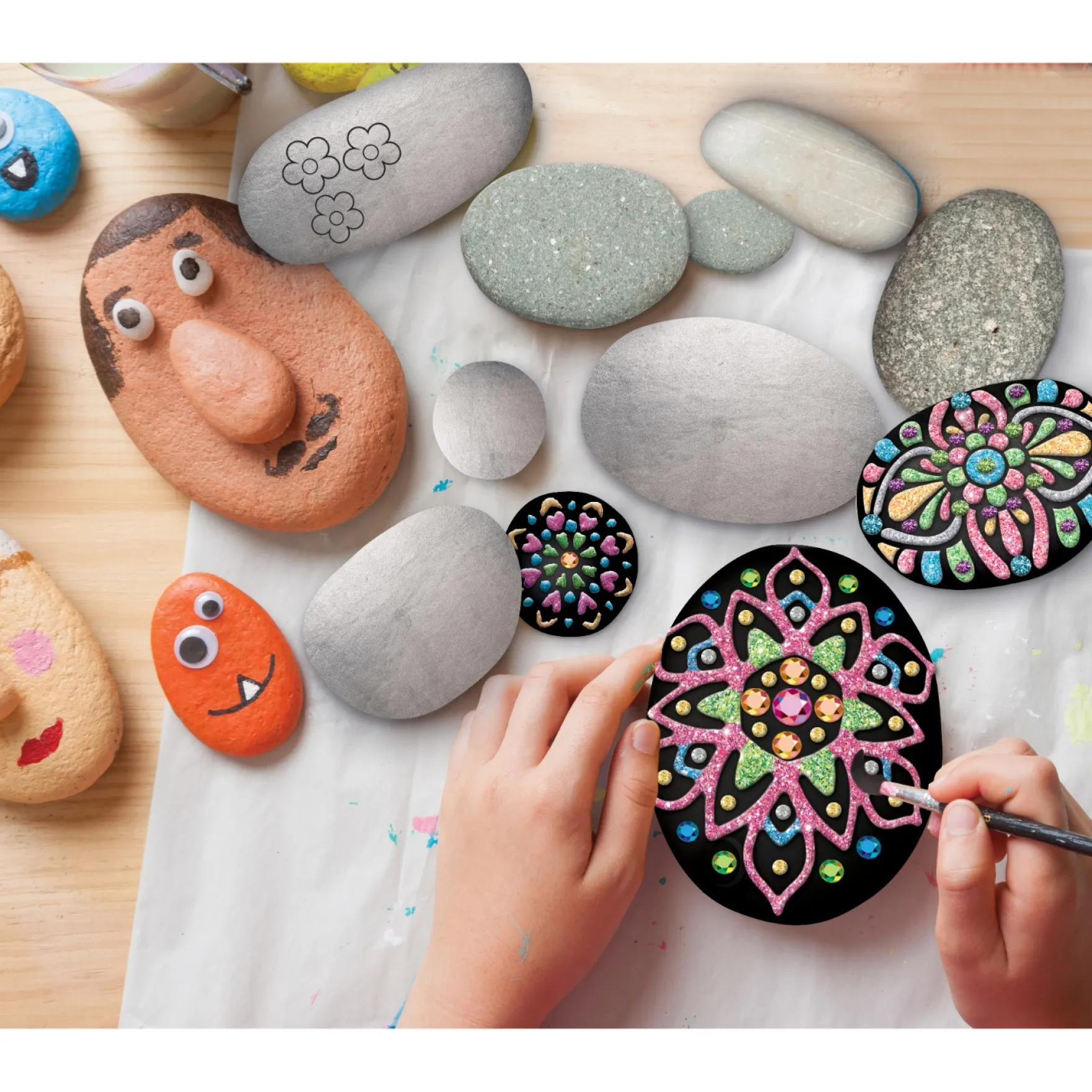 Stenen schilderen mandala 11 delig