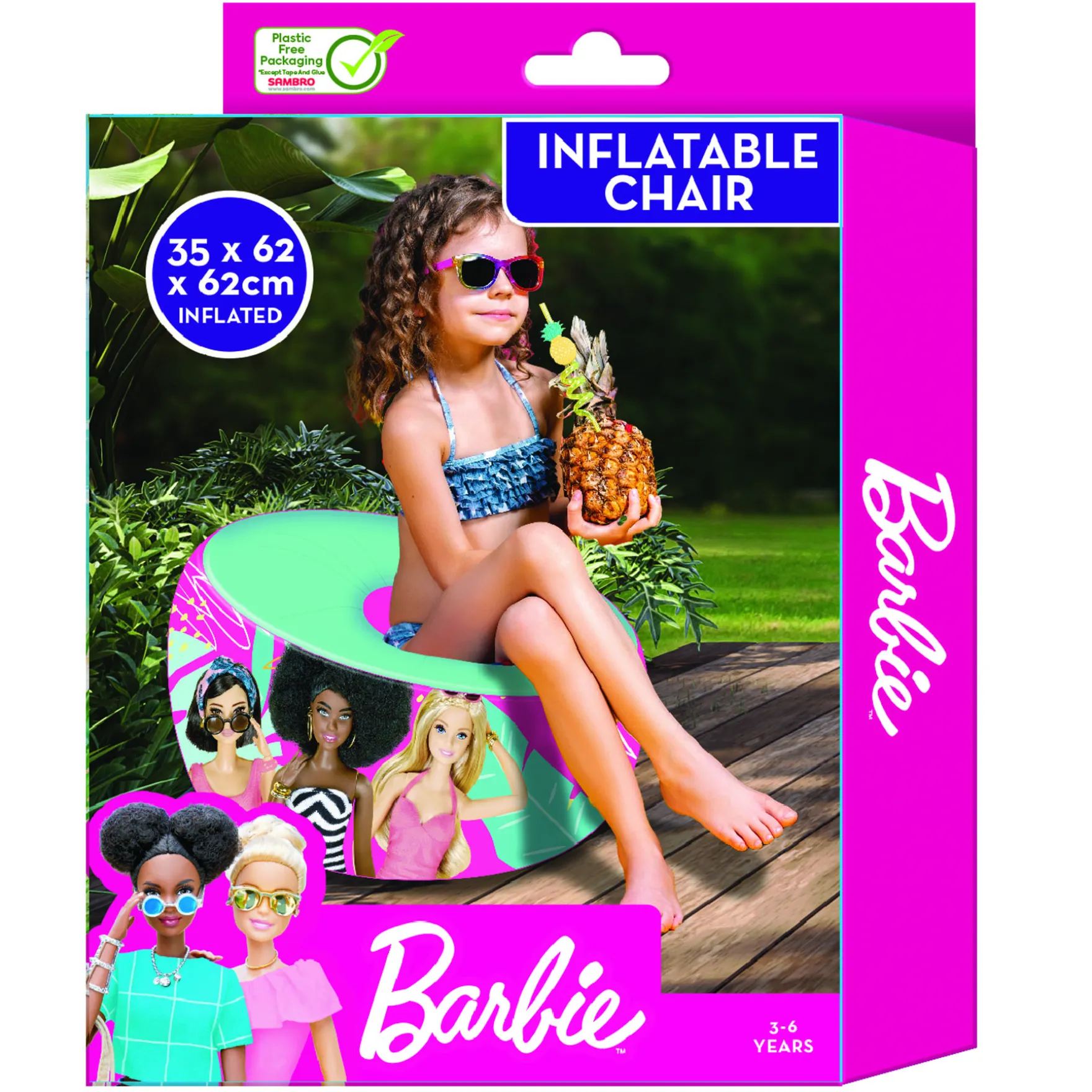 Stoel opblaasbaar barbie