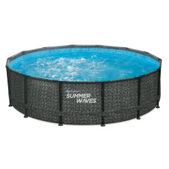 Summer Waves Zwembad Elite Frame 427 X 107 cm Dark Herringbone + filterpomp
