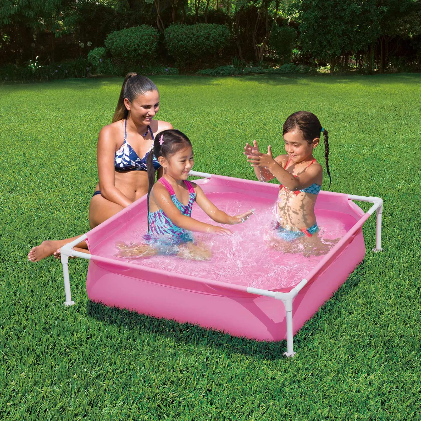 Summer Waves Zwembad Small Frame 122 X 122 X 30 cm Roze