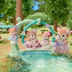 Sylvanian families baby hertjes bloemen schommel