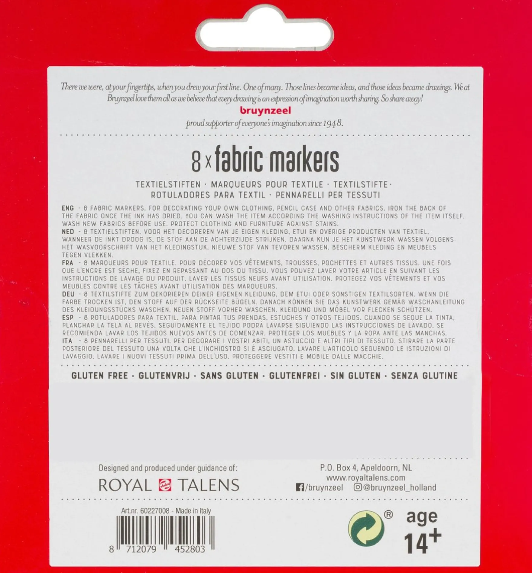 Textiel Stiften 8 Stuks