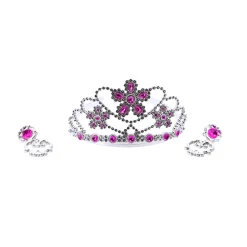 Tiara met oorbellen assorti