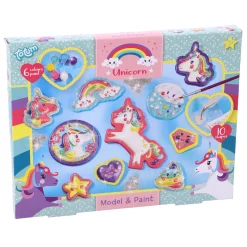Totum unicorn glittergips en verfset