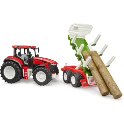 Tractor Roadmax Met Achteraanhanger En 3 Boomstammen