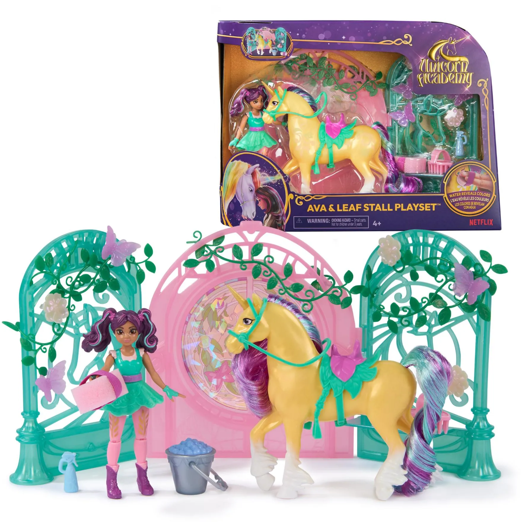 Unicorn Academy Pop Ava & Unicorn Leaf Stal Set