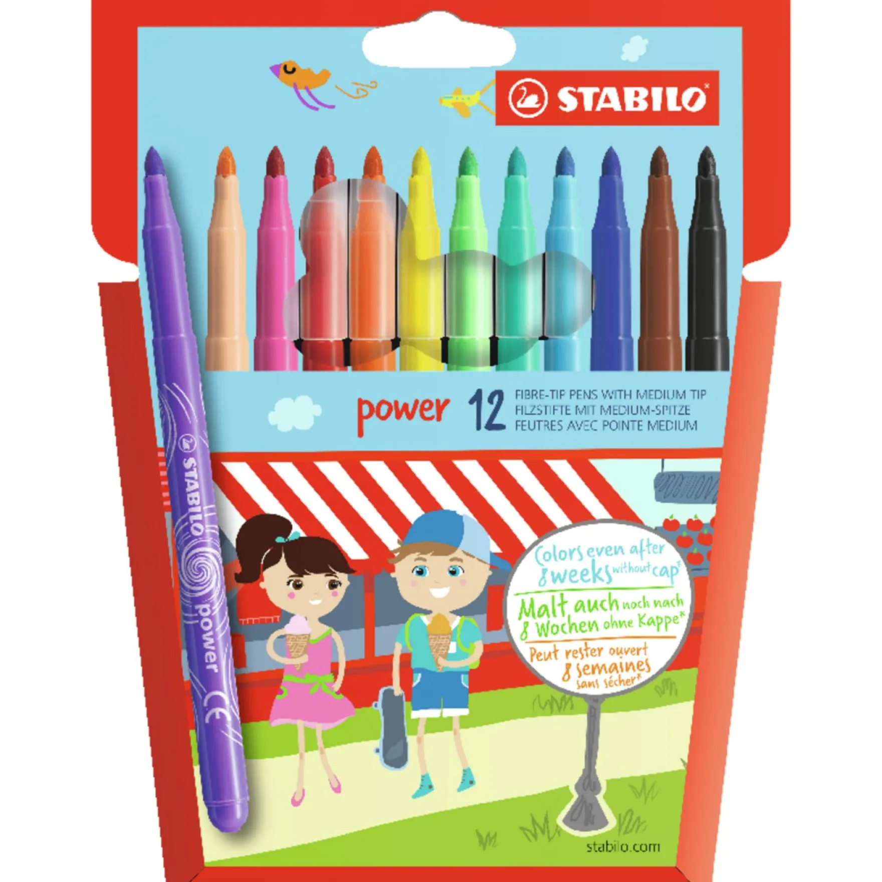 Viltstiften Stabilo Power Stiften 12 Stuks