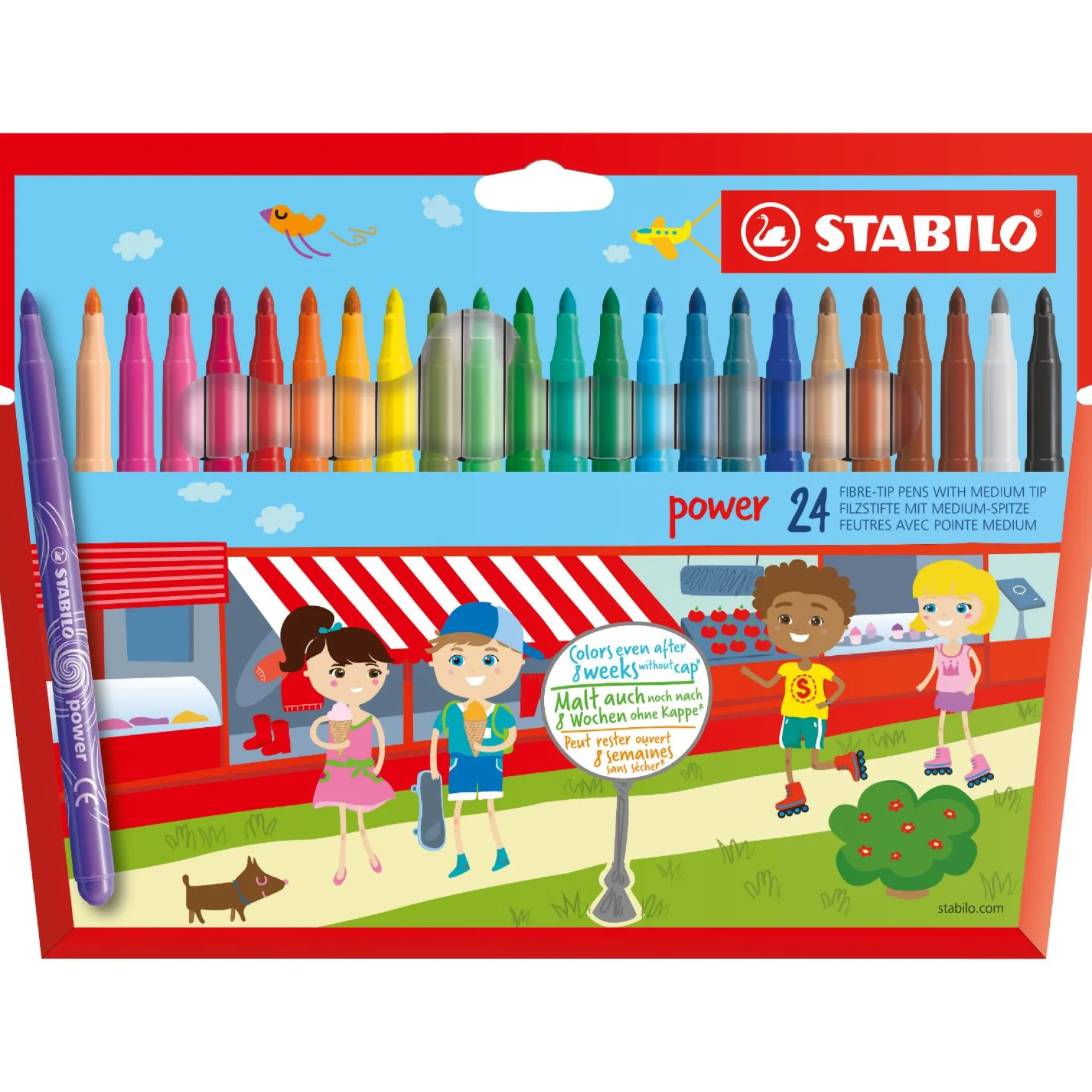 Viltstiften Stabilo Power Stiften 24 Stuks