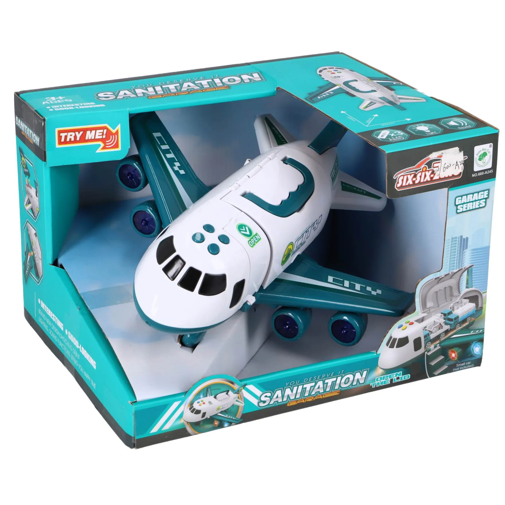 Vliegtuig city dreamliner met licht en geluid