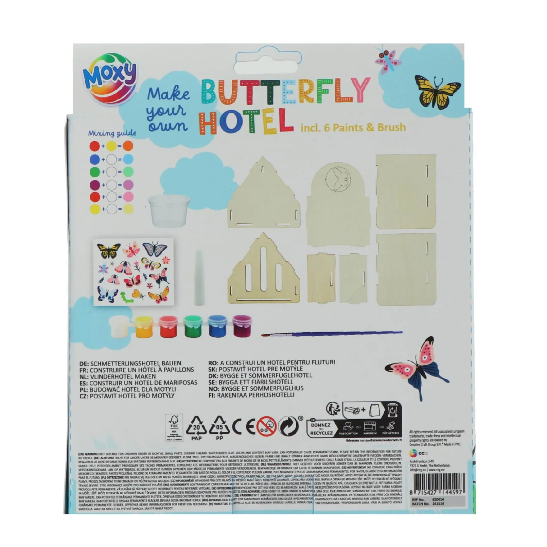 Vlinder hotel maken 16x13x10 cm