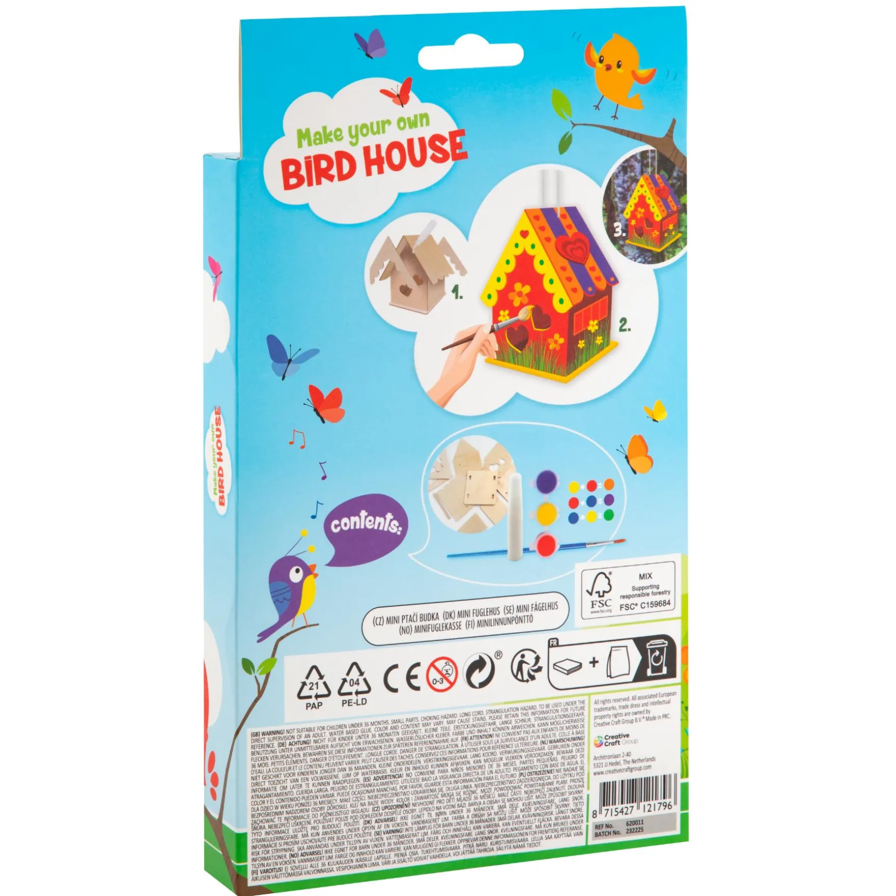 Vogelhuisje maken mini 3 assorti