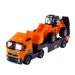 Volvo Vrachtwagen Met Oplegger En Bulldozer