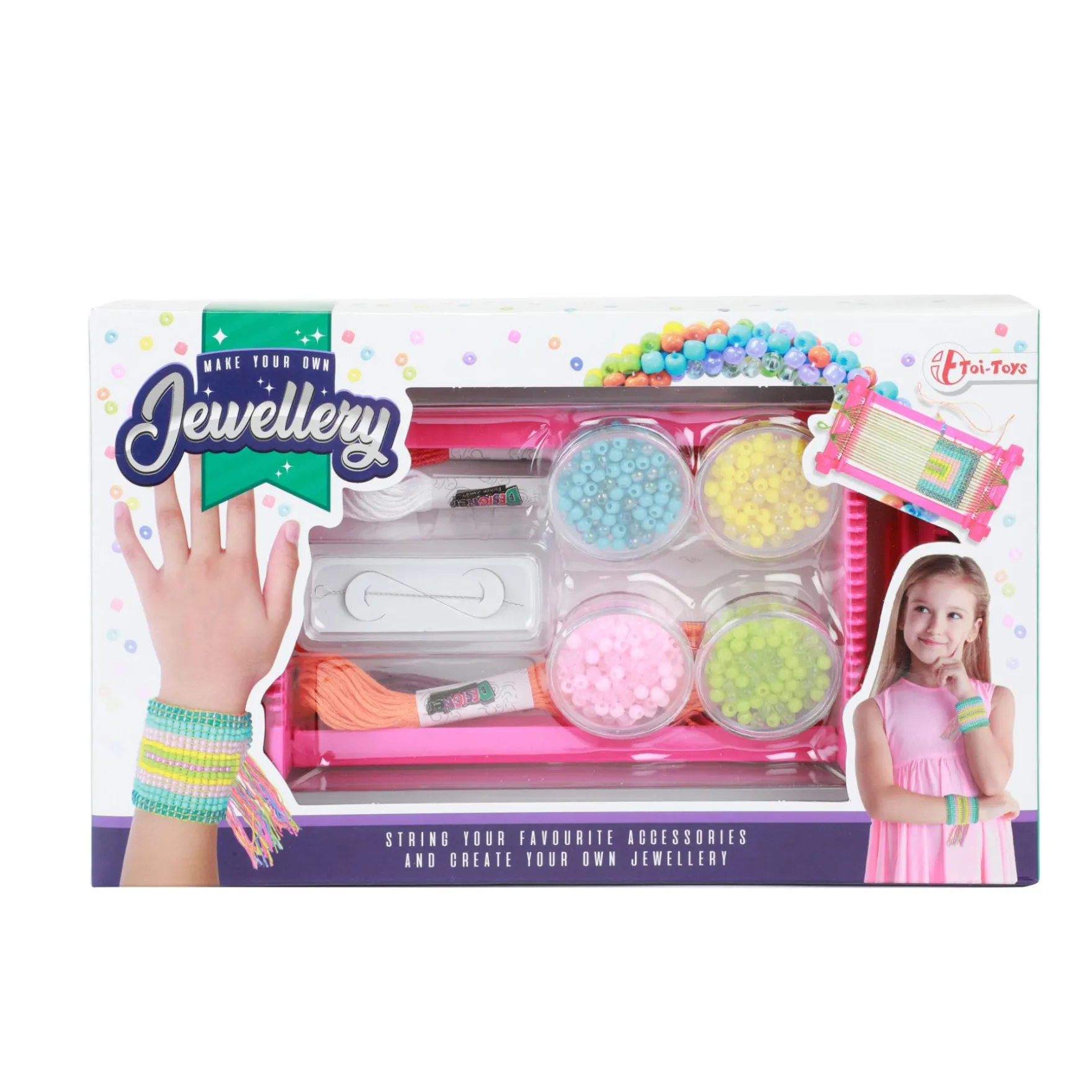 Weefgetouw set met garen en kralen