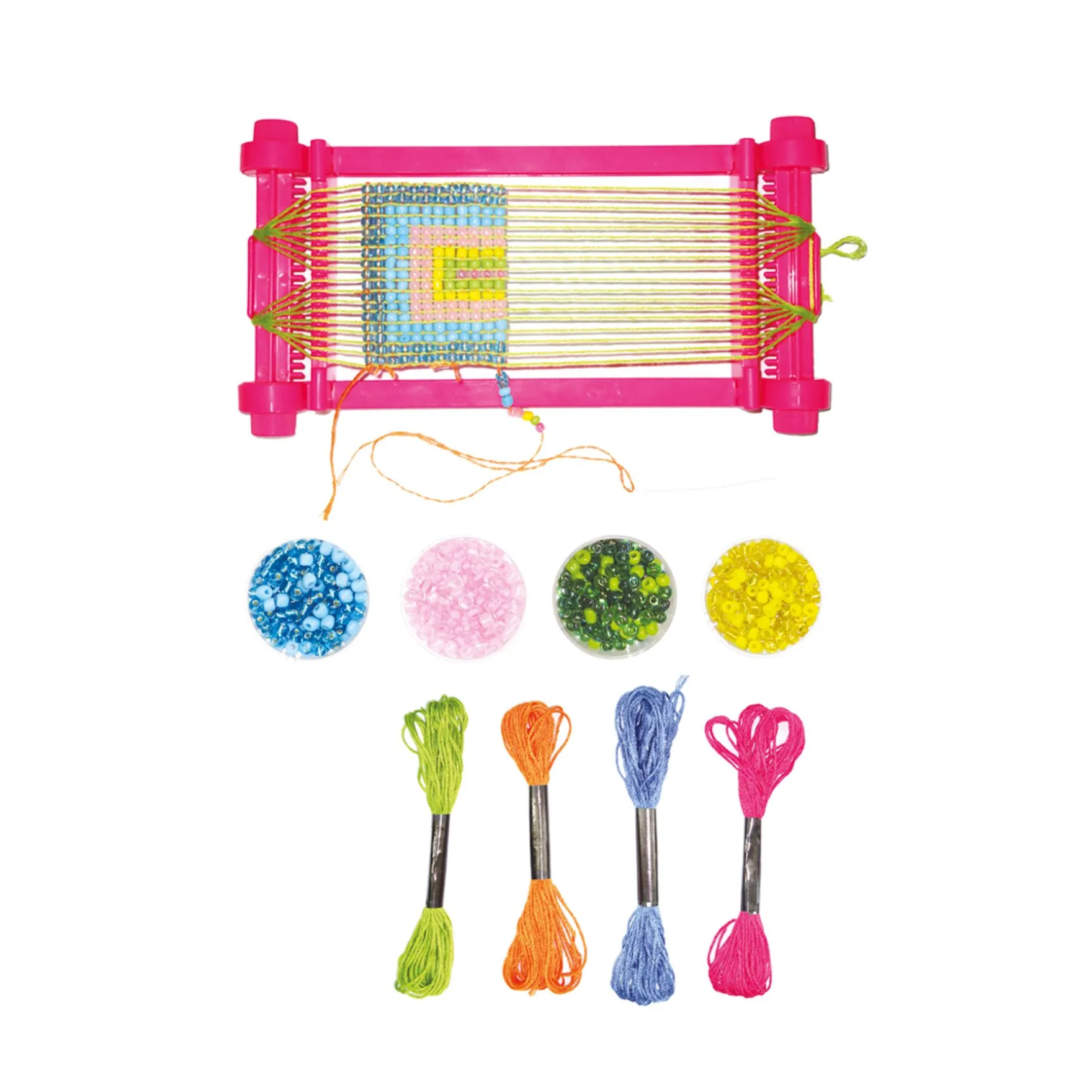 Weefgetouw set met garen en kralen